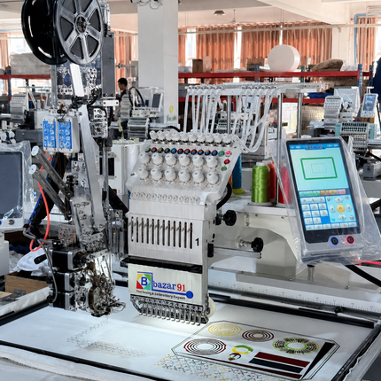 Bazar91 3+2 Beading Sequin & Thread Embroidery Machine – Industrial Multi-Function System