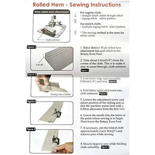 Boundless® 3Pcs Household Hemming Cloth Strip Presser Foot Sewing Machine Parts Hemmer Foot Rolled Hem Foot Knitting