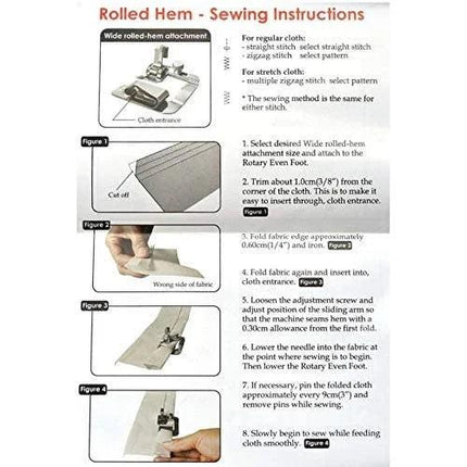 Boundless® 3Pcs Household Hemming Cloth Strip Presser Foot Sewing Machine Parts Hemmer Foot Rolled Hem Foot Knitting