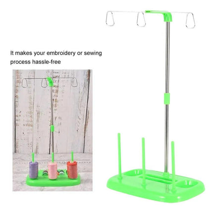 Cones Spool Stand, 3 Cones Embroidery Thread Holder Spool Stand for Household Sewing Machine, Sewing Machine Parts(Green) - Bazar91