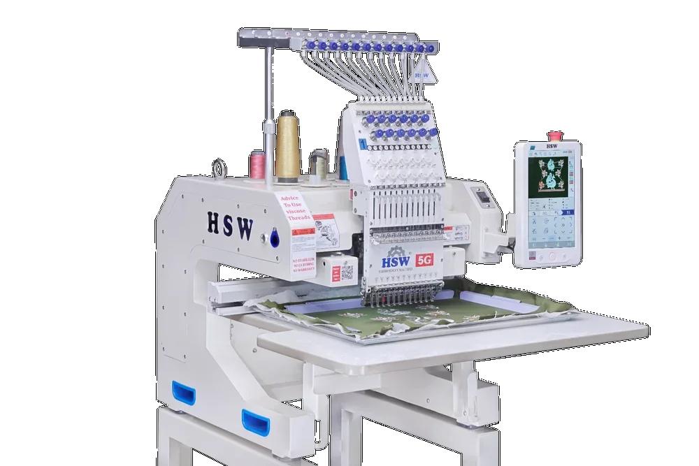 HSW 5G 1216 Single Head 12 Needle Commercial Fully Automatic Embroidery Machine - Bazar91