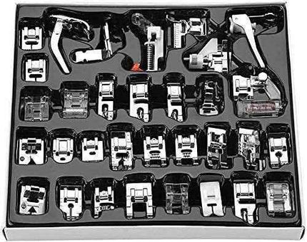 Home Professional Sewing Machine Presser Feet Kit (Set Of 32 Silver)