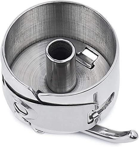 Metal Sewing Bobbin Case for All Type of Sewing Machines Suitable for One Side Flat Needle Machines (Silver) -3 Piece