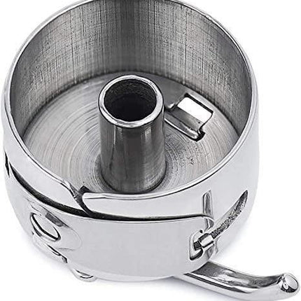 Metal Sewing Bobbin Case for All Type of Sewing Machines Suitable for One Side Flat Needle Machines (Silver) -3 Piece