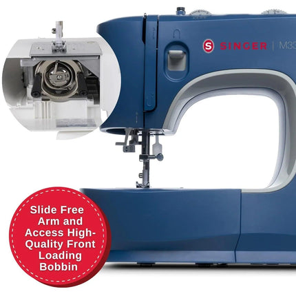 SINGER M3330 Making The Cut Sewing Machine with 97 Stitch Application (Metallic Blue), 70wt Powerful motor & Feed dog with106 Teeth in 6 Rows – Get Free Online Interactive Master Class.