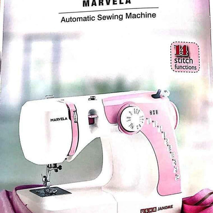 Usha Janome Marvela Pink With darning Plate