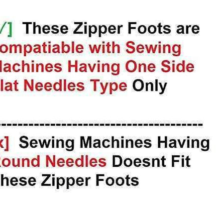 Zipper Foot/Pressure Foot for all Sewing Machines (Singer/Usha/Brother/Juki/Rajesh)