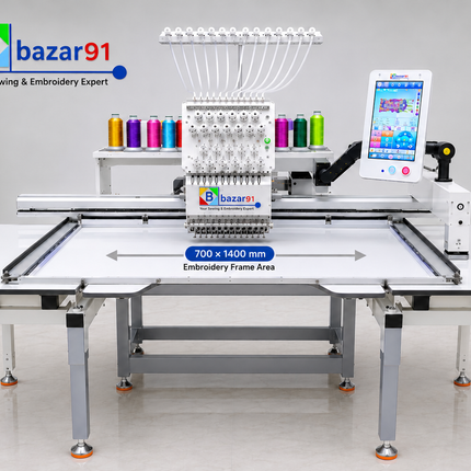 Bazar91 2855 12-needle embroidery machine with 700 × 1400 mm embroidery frame area