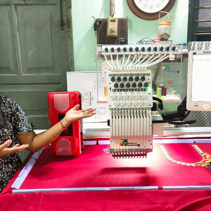 Bazar91 2048 Embroidery Machine - 12 Needle Computerized Head for Precision Embroidery