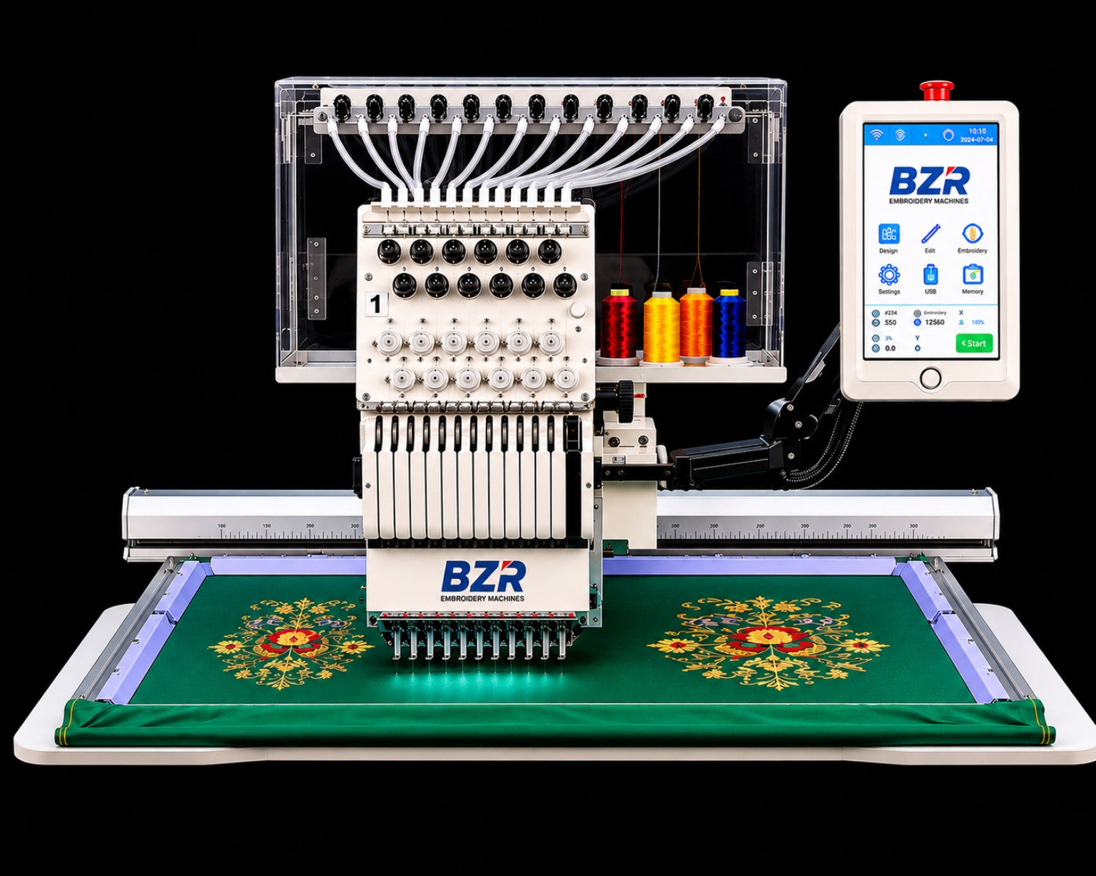 BZR Single Head 12 Needle Computerized Embroidery Machine