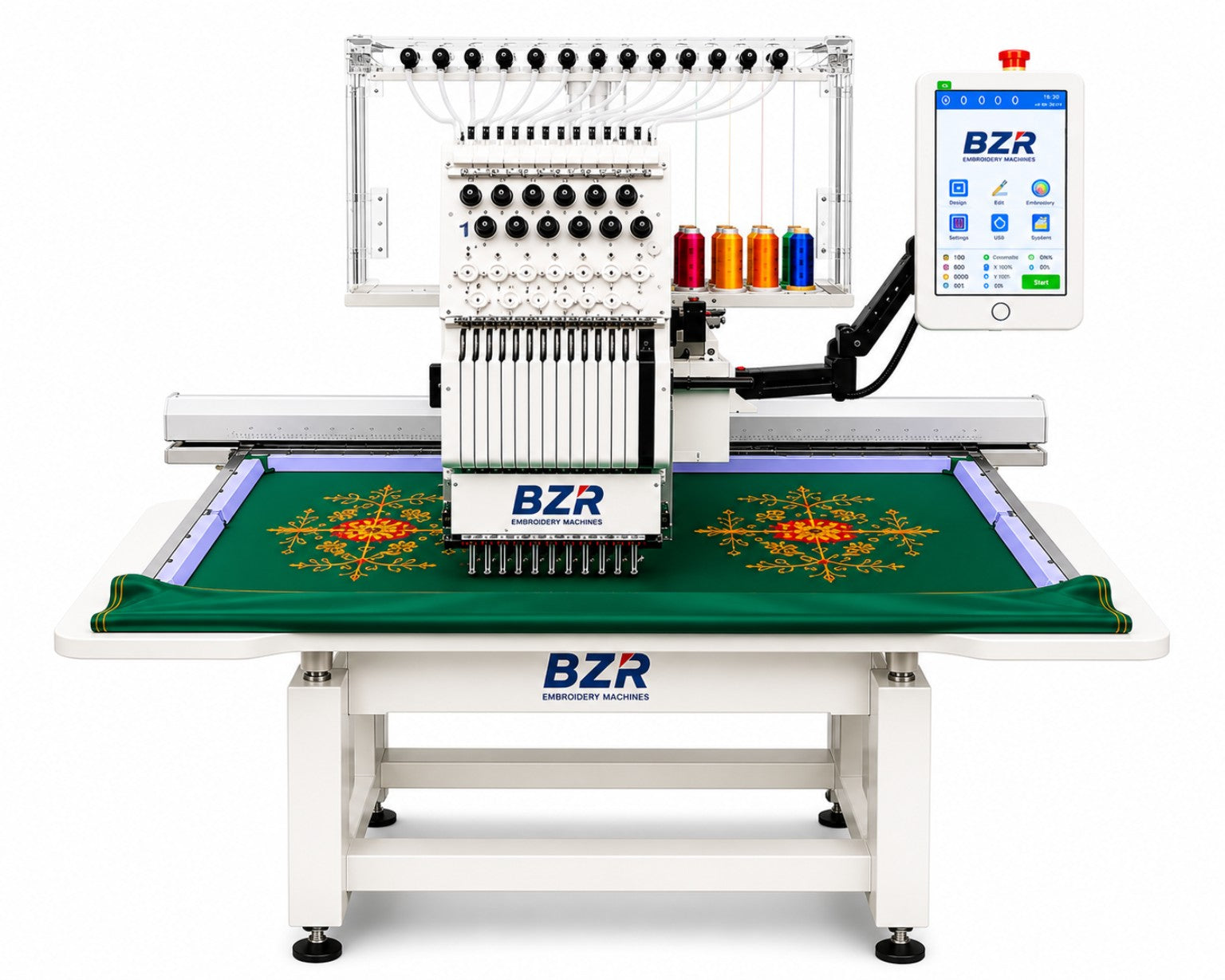 BZR Single Head 12 Needle Computerized Embroidery Machine